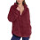 Damesblouse van effen fluweel met dubbele ritssluiting en vulling, rood 4