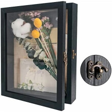 Shadow Box Frame Rustic Black 8x10 with Linen Back and