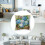 Set de 2 perne decorative cu flori, alb 5