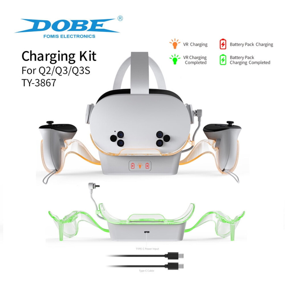 Led Charging Dock For Meta Quest 2 3 3S Vr Headsets And 9097180078043