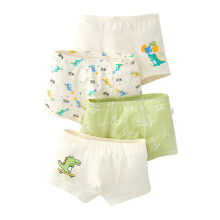 Boy's Cartoon Animal Print Boxer Briefs 4 Pack