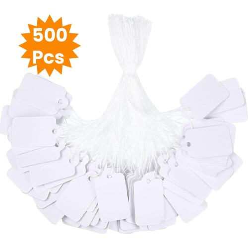 White Writable Price Tags with String 500 pcs