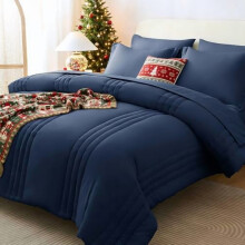 Navy Blue Comforter Set 7-Piece All-Season
