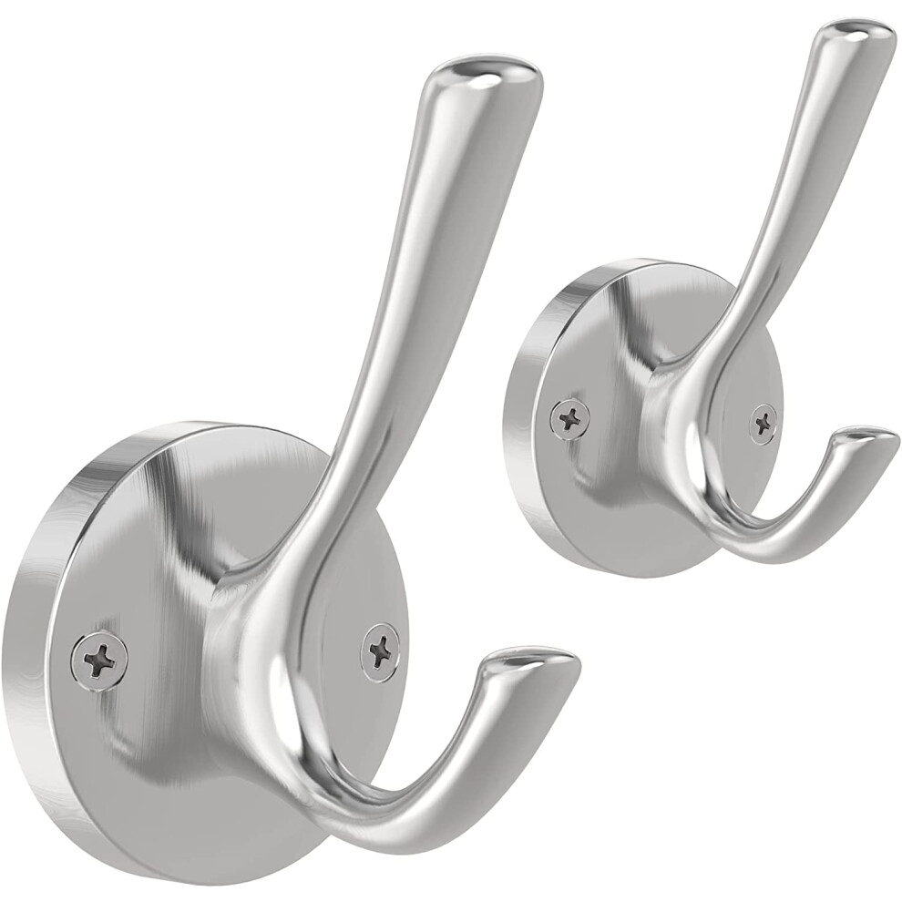 Brushed Nickel Wall Hooks 2 Pack Heavy Duty Towel Coat Hook 9401284004417