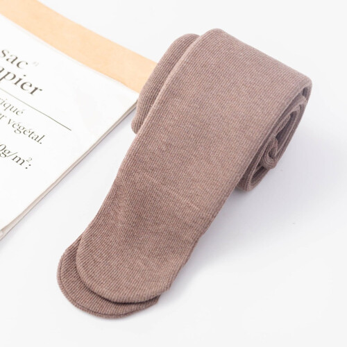 Dick gefütterte Strickleggings aus Baumwolle für Kleinkinder, hellbraun 1