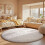 White shaggy area rug round 5 ft 1