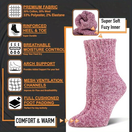 Women's Merino Wool Thermal Boot Socks 3-12 Pairs 1