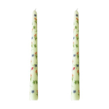 Candele a spirale coniche a forma di fiore verde, inodori (2 pezzi)