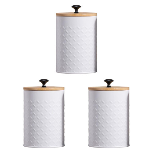 Kaffe, te och sockerbehållare, vitt, 3 delar