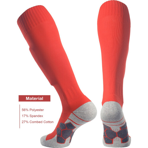 Knee High Soccer Socks Cushioned 3-Pair Red Size S 1