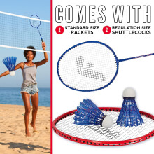 Badminton Racket and Shuttlecock Set Aluminum Frame Nylon 2