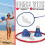 Badminton Racket and Shuttlecock Set Aluminum Frame Nylon 2 1