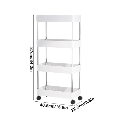 4-Tier Slim Rolling Storage Cart for Bathroom Kitchen 2