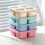 Cutie de prânz Bento cu 4 compartimente, pachet de 4, 15x15x5 cm 6