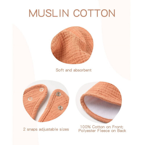 Muslin haklappar i bomull, bandana, dregelhaklappar, 8-pack 2