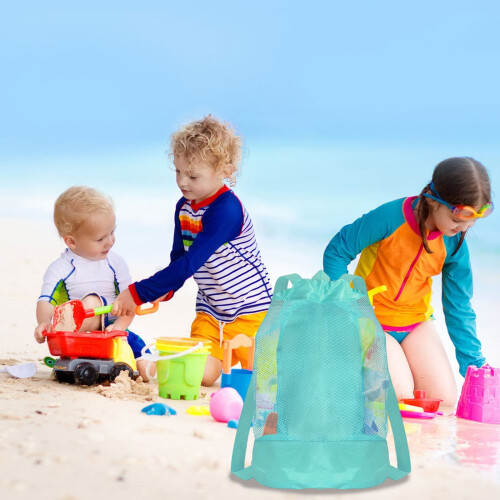 Mesh swim bag drawstring backpack 1 pack 2