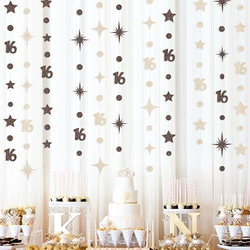 Ensemble de décoration Champagne Gold pour 16e anniversaire 2