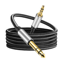 Stereofonní hudební kabel TRS 3,5 mm až 6,35 mm