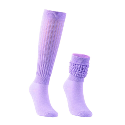 Men's Wool Thermal Socks Purple Medium High Tube Bubble 2