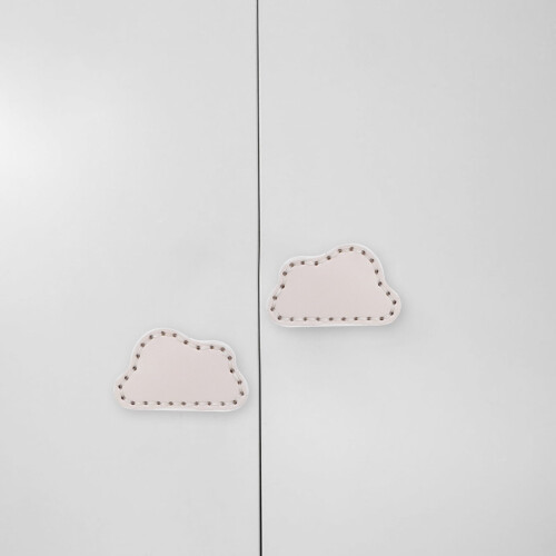 White Cloud-Shaped Copper Cabinet Handles 2-Pack