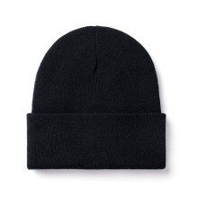 Satin-Lined Knit Beanie for Men and Women, Black, One Size