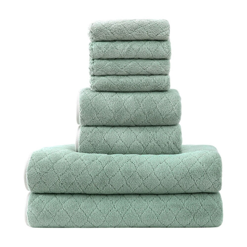 Velvet Bath Towels Set 8-Piece Soft Absorbent 1