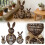 Coniglietto di rattan per Pasqua, decorazione da 30 cm 1