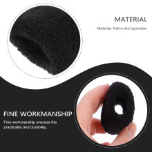Gomas elásticas negras para el cabello, gruesas y sin costuras, 12 unidades.