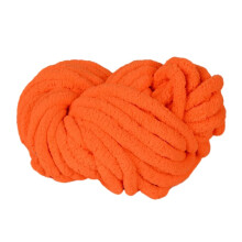 Acryl chenille garen, oranje, jumbo, dik, 100 g