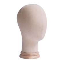 Children mannequin head with wooden base 1 piece