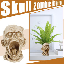 Sculptură cu cap de zombi, decorațiune de Halloween, multicoloră