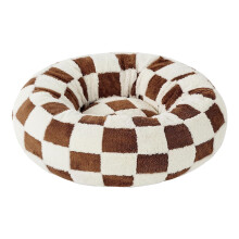 Rundes Hundebett für kleine Hunde und Welpen, weicher Plüsch, 50 cm