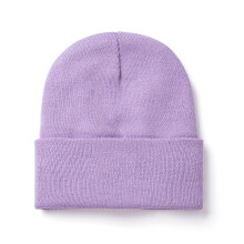 Satin-Lined Knit Beanie for Men and Women, Purple, One Size