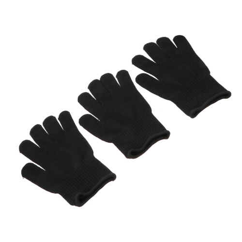 Friseurhandschuhe, hitzebeständig, schwarz, 3 Stück