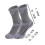 Hiking Socks Thermal Merino Wool Crew Gray L 3