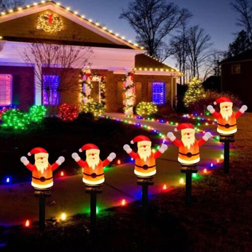 AuroraX Solar Holiday Yard Stakes5pcs Waterproof LED