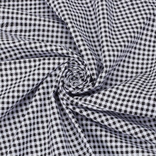 Tissu en coton vichy noir, 160 cm de large