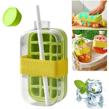 Garrafa Ice Cube 2 em 1 de 800ml e 500ml com canudo
