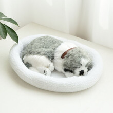Realistische slapende pluche hond met ademhalingsfunctie1