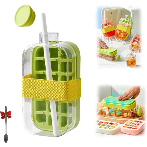 Garrafa para gelo Zero Touch com canudo, verde, 800ml