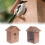 Transparant houten vogelhuisje met zuignapjes, wit 1