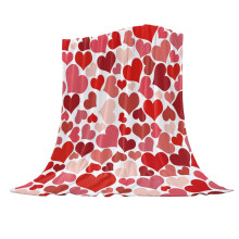 Plaid doux et chaud à motifs de cœurs pour la Saint-Valentin