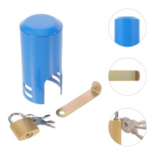 Încuietoare robinet exterior metalică albastră, set 1