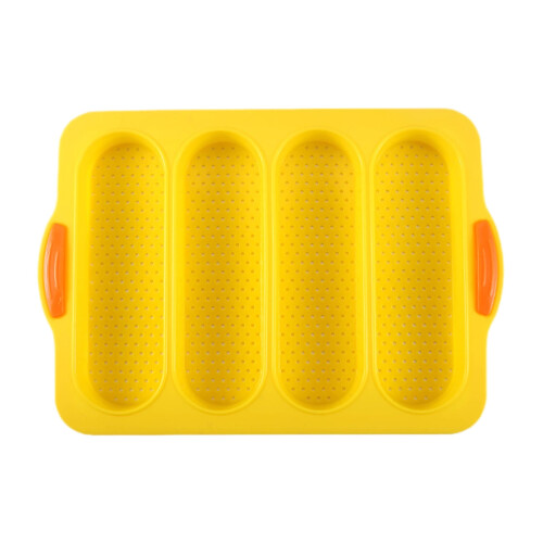 Forma de silicone para pão com 4 cavidades, antiaderente e resistente ao calor. 1