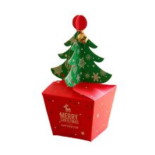 Lot de 2 boîtes d'emballage de Noël en carton rouge et vert