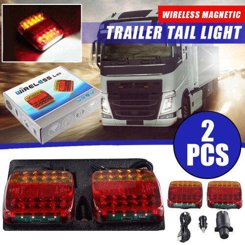Trådløs 12V magnetisk LED-baglygte til lastbiler, 2-pak 2