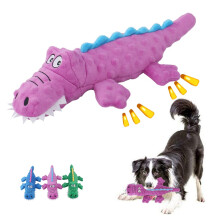 Plüsch-Kauspielzeug für Hunde mit Quietschfunktion und Beißschutz (Tech14,5 x 7,5 x 6 cm)
