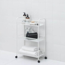 HORNAVAN White Storage Trolley 26x48x77cm