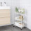 HORNAVAN White Storage Trolley 26x48x77cm 2