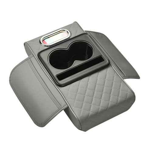 Fodera per cuscino bracciolo auto con tasche e scomparti portaoggetti.